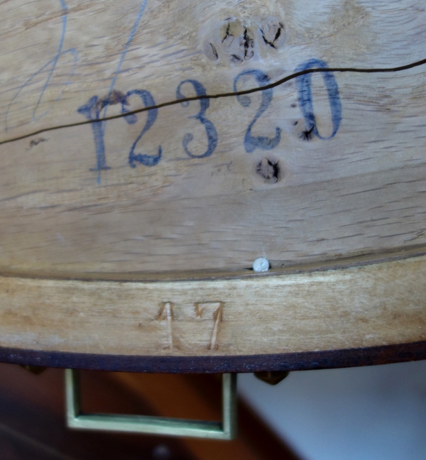 Two-in-one mahogany table - game table and corner table, Louis XVI style - signed Balny