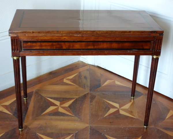 Louis XVI mahogany and ebony cards table stamped F. Schey, late 18th century