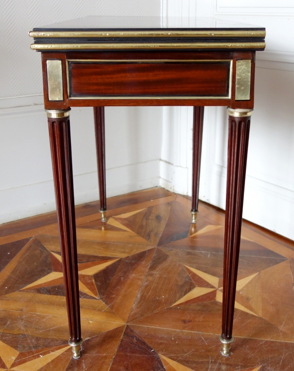 Louis XVI mahogany, ebony and lemon tree cards tables, late 18th century