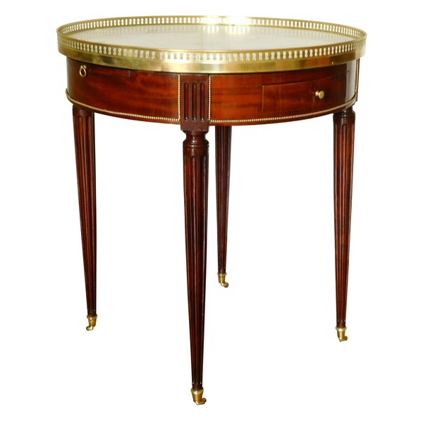 Table bouillotte de style Louis XVI en acajou et bronze doré, époque XIXe siècle