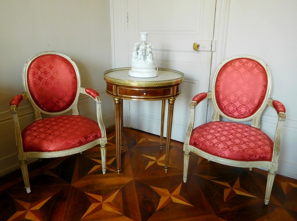 Louis XVI style mahogany bouillotte table, mid / late 19th century