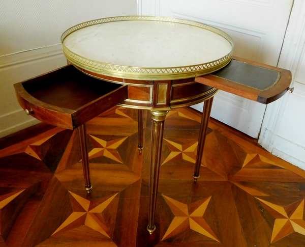 Louis XVI style mahogany bouillotte table, mid / late 19th century