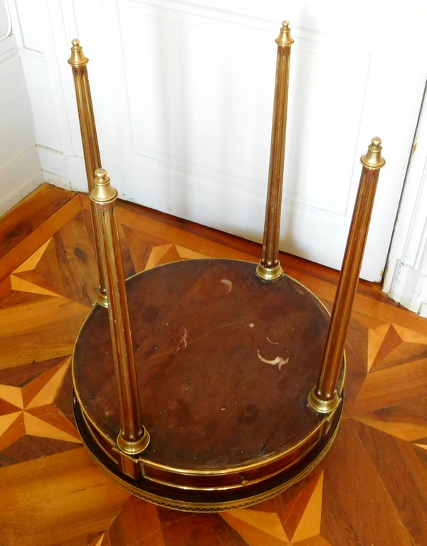 Louis XVI style mahogany bouillotte table, mid / late 19th century