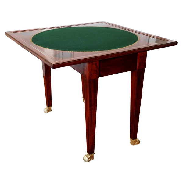 Mahogany and ebony Empire game table / card table