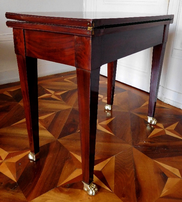 Mahogany and ebony Empire game table / card table