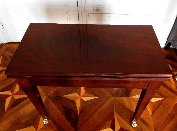 Mahogany and ebony Empire game table / card table