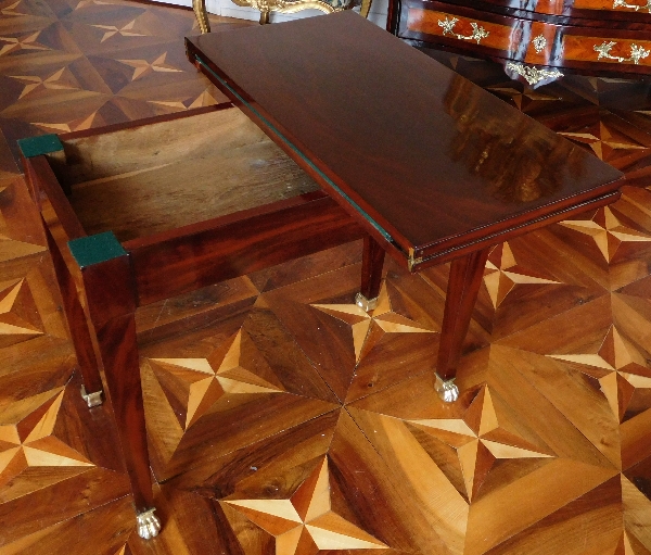 Mahogany and ebony Empire game table / card table