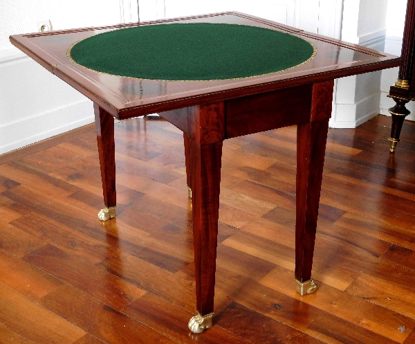 Mahogany and ebony Empire game table / card table