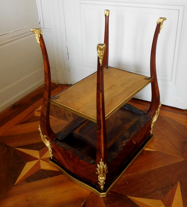 JP Latz : Louis XV coffee table, violet wood and Japanese lacquer - stamped