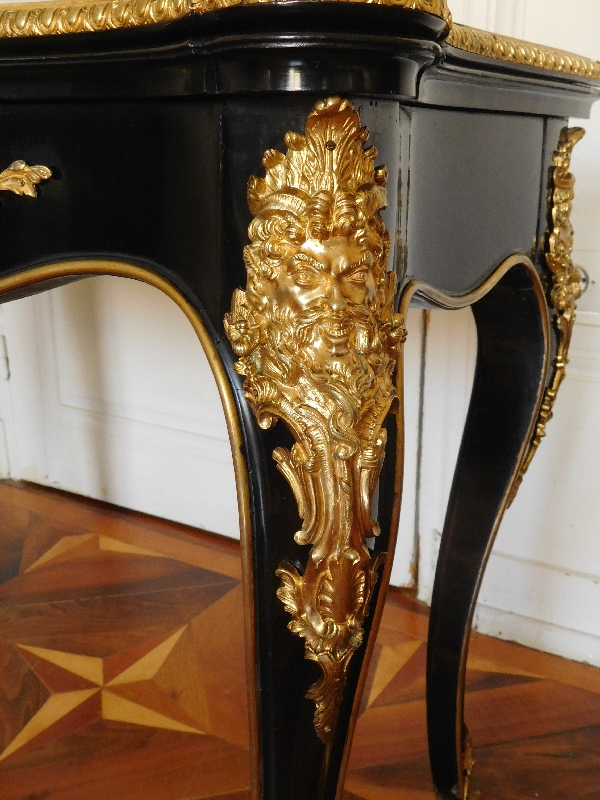 Regency style lacquered wood and ormolu game table / card table, mid 19th century