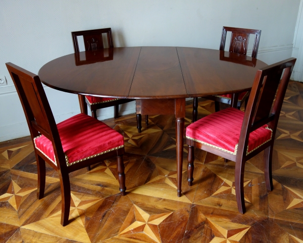 Jean François Leleu : solid mahogany gateleg table, Louis XVI period circa 1790