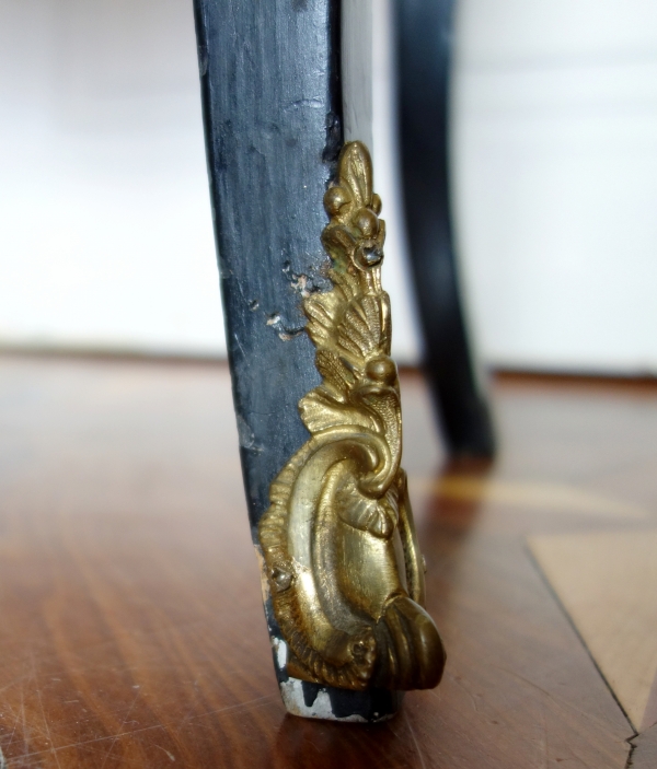 Louis XV lacquered wood and marble bedside table, 18th century