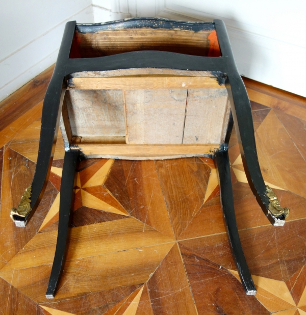 Louis XV lacquered wood and marble bedside table, 18th century