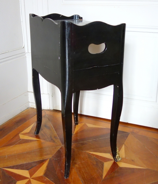 Louis XV lacquered wood and marble bedside table, 18th century