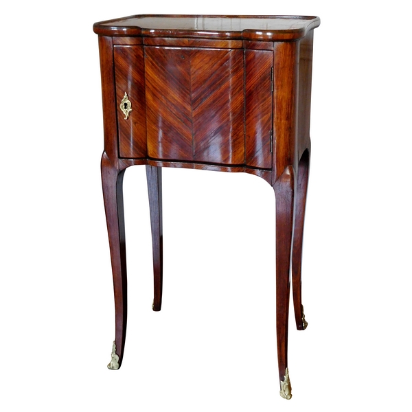 Louis XV coffee table / bedside table, rosewood and violet wood marquetry, 18th century