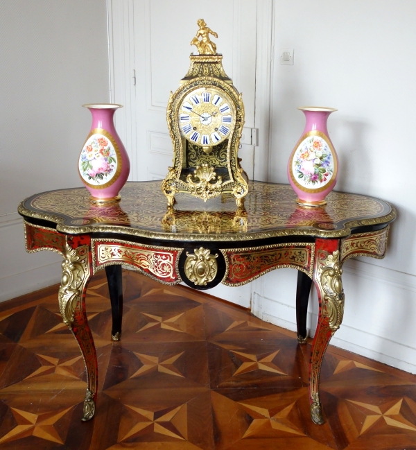 CG Diehl : table de salon en marqueterie Boulle Napoléon III (écaille de tortue et bronze doré)