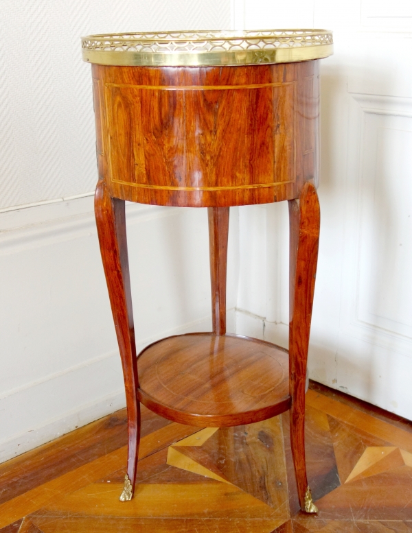 Louis XV rosewood marquetry bedside table or living room center table - 18th century