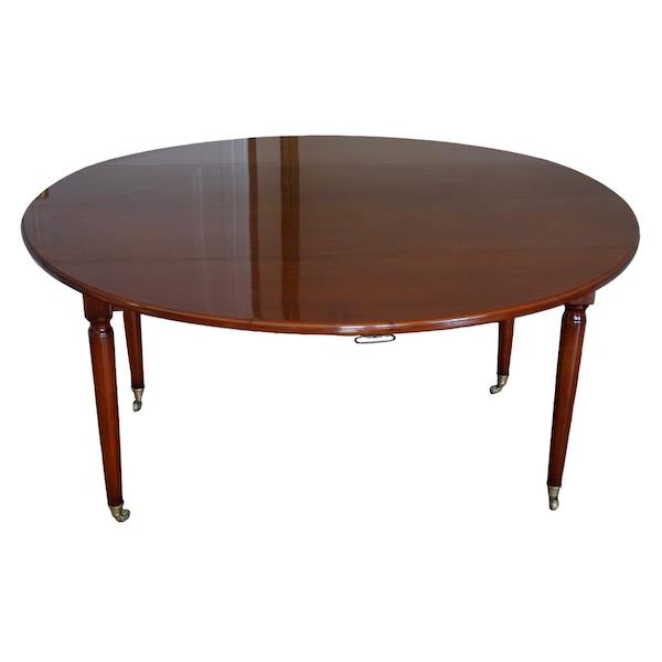 Table de salle à manger Directoire pour 6 pour appartement parisien, en acajou massif - fin XVIIIe siècle