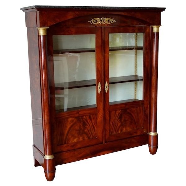 Empire mahogany and ormolu bookcase / display case, early 19th century 