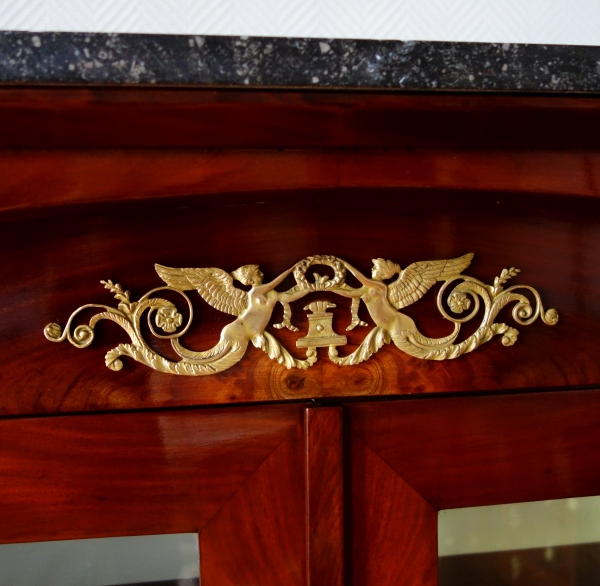 Empire mahogany and ormolu bookcase / display case, early 19th century 