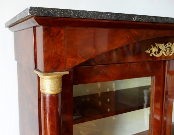 Empire mahogany and ormolu bookcase / display case, early 19th century 