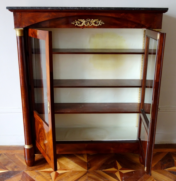 Empire mahogany and ormolu bookcase / display case, early 19th century 