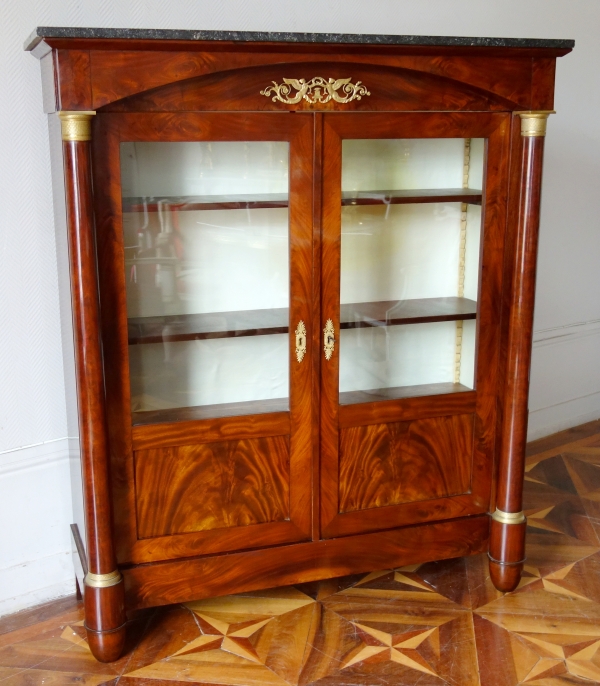 Empire mahogany and ormolu bookcase / display case, early 19th century 