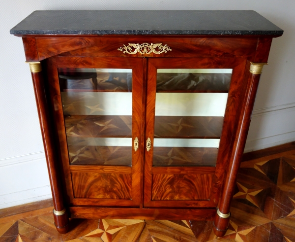 Empire mahogany and ormolu bookcase / display case, early 19th century 