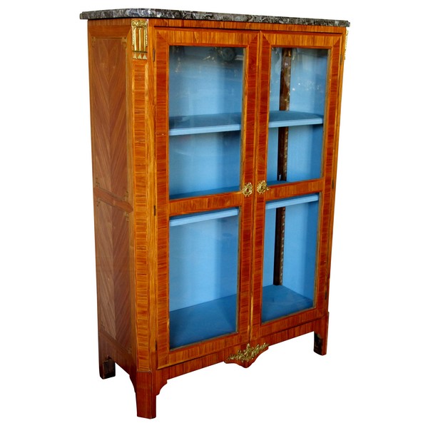 Louis XVI marquetry bookcase / vitrine, late 18th century stamped JB Tuart