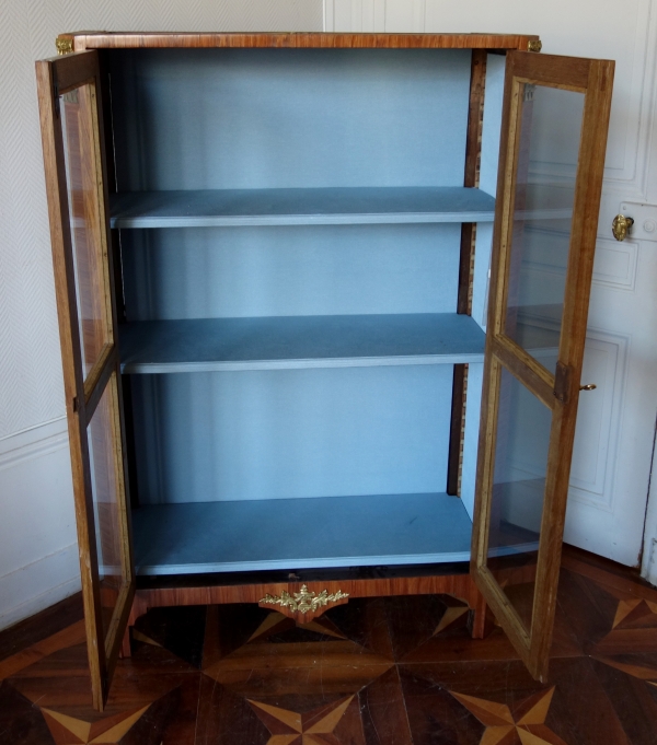 Louis XVI marquetry bookcase / vitrine, late 18th century stamped JB Tuart