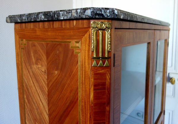 Louis XVI marquetry bookcase / vitrine, late 18th century stamped JB Tuart