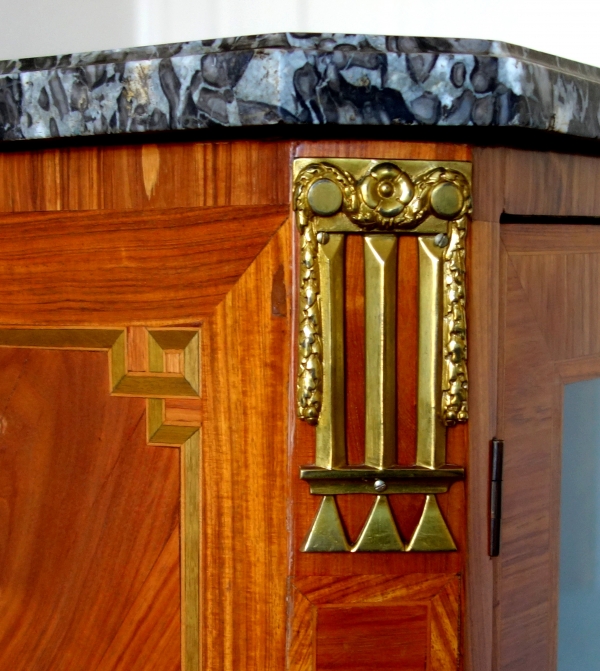 Louis XVI marquetry bookcase / vitrine, late 18th century stamped JB Tuart