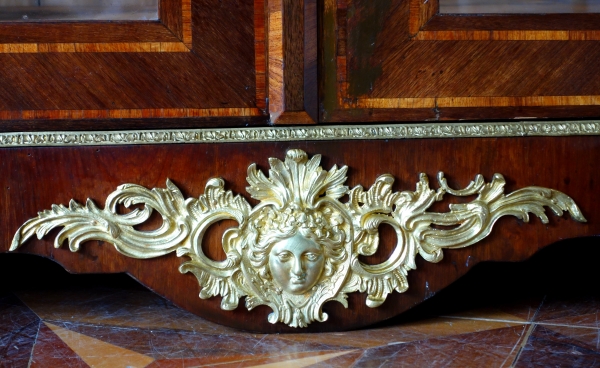 Regency / Louis XV marquetry display case / bookcase stamped Francois Garnier