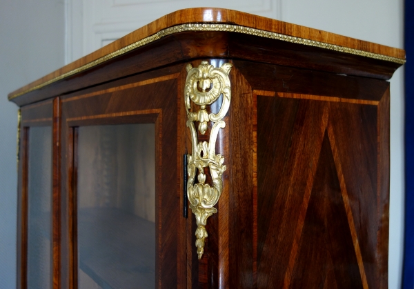 Regency / Louis XV marquetry display case / bookcase stamped Francois Garnier