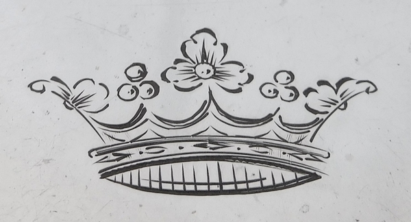 Miroir face à main de style Louis XVI en argent, couronne de marquis