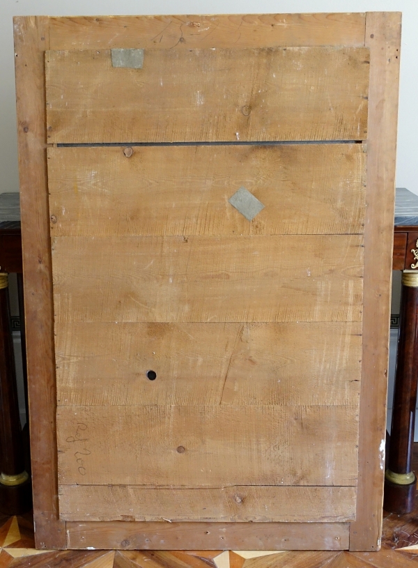 Large Empire mirror, gold leaf gilt wood frame, early 19th century circa 1830 - 96cm x 142.5cm