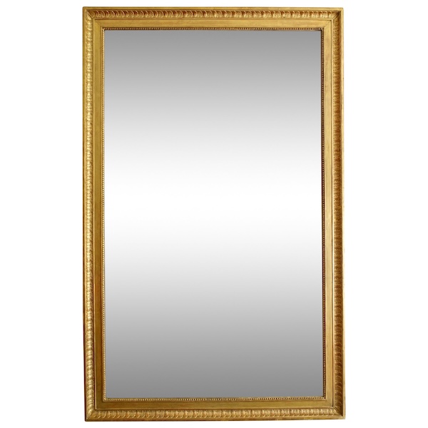 Tall Louis XVI mirror, gold leaf gilt wood frame, late 18th century - 161cm x 102.5cm