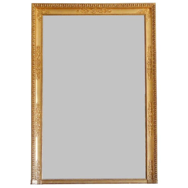 Tall Empire mantel mirror, gilt wood frame, mercury glass - 123.5cm x 183cm