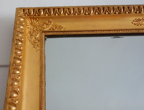 Tall Empire mantel mirror, gilt wood frame, mercury glass - 123.5cm x 183cm