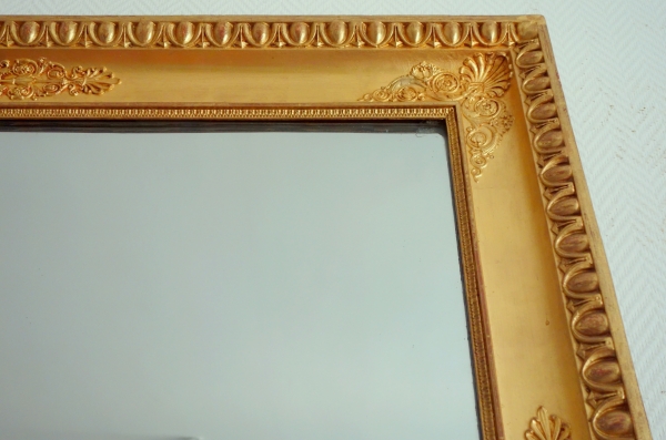 Tall Empire mantel mirror, gilt wood frame, mercury glass - 123.5cm x 183cm