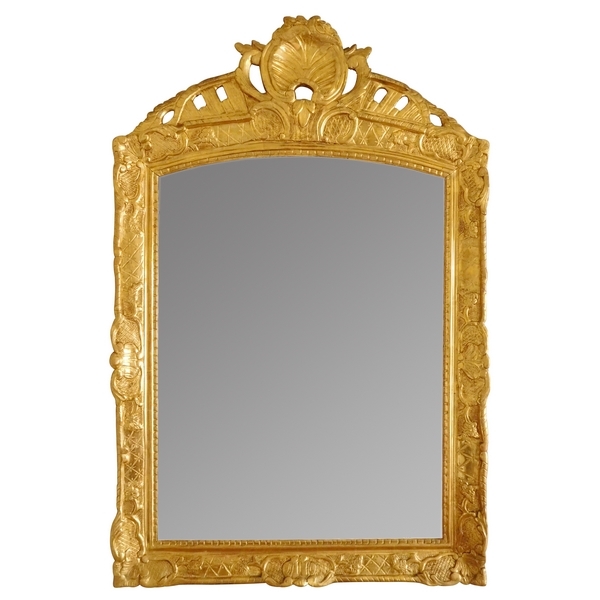 Early 18th century - French Louis XIV mercury mirror, gilt wood frame