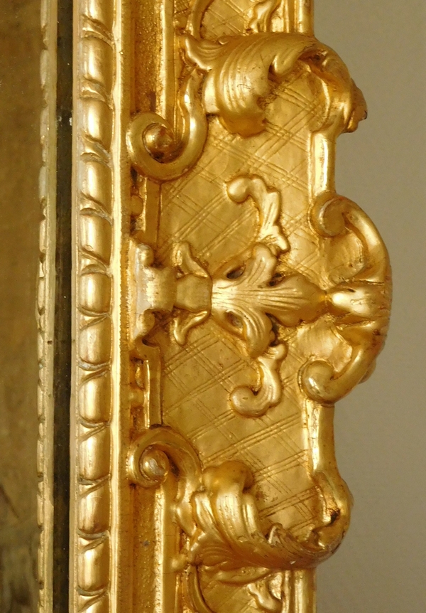 Tall gilt wood mirror, French Regency - 18th century - 138cm x 212cm