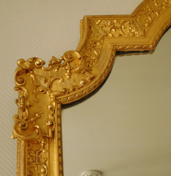 Tall gilt wood mirror, French Regency - 18th century - 138cm x 212cm