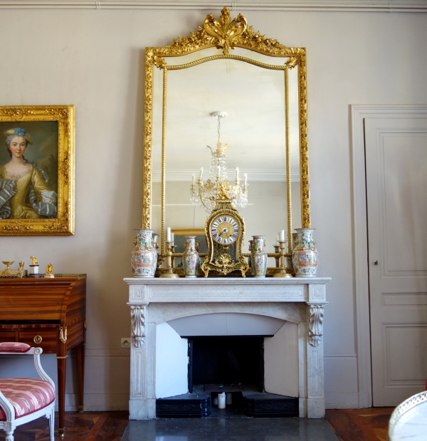 Large Regency style gilt wood, Napoleon III production 216.5cm x 130cm