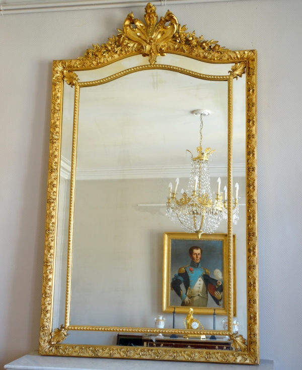 Large Regency style gilt wood, Napoleon III production 216.5cm x 130cm