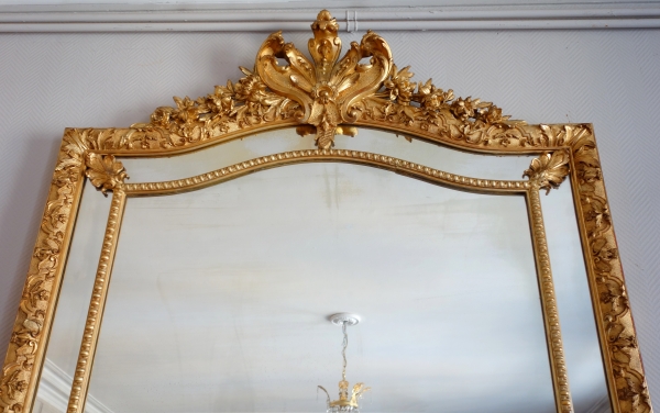 Miroir à parcloses en bois doré, style Régence époque Napoléon III 216,5cm x 130cm