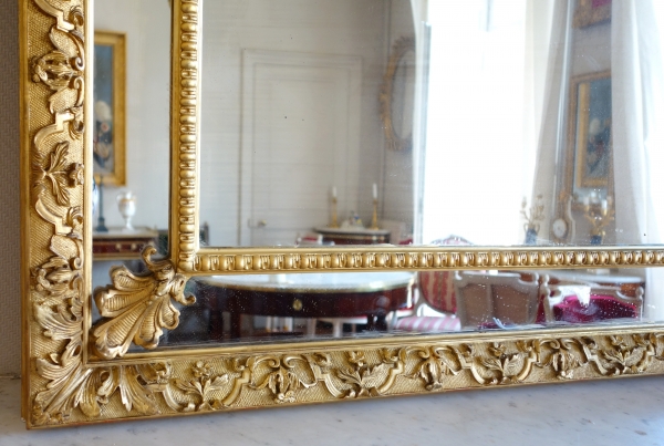 Miroir à parcloses en bois doré, style Régence époque Napoléon III 216,5cm x 130cm