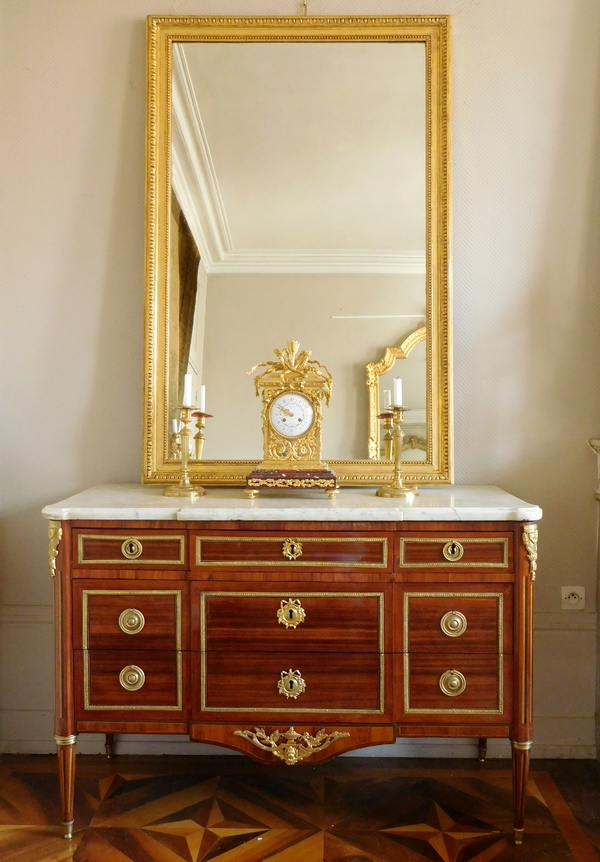 Louis XVI style gilt wood mirror - 147cm x 95cm