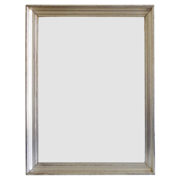 Large mercury glass mirror, silver leaf frame - 112cm x 88cm