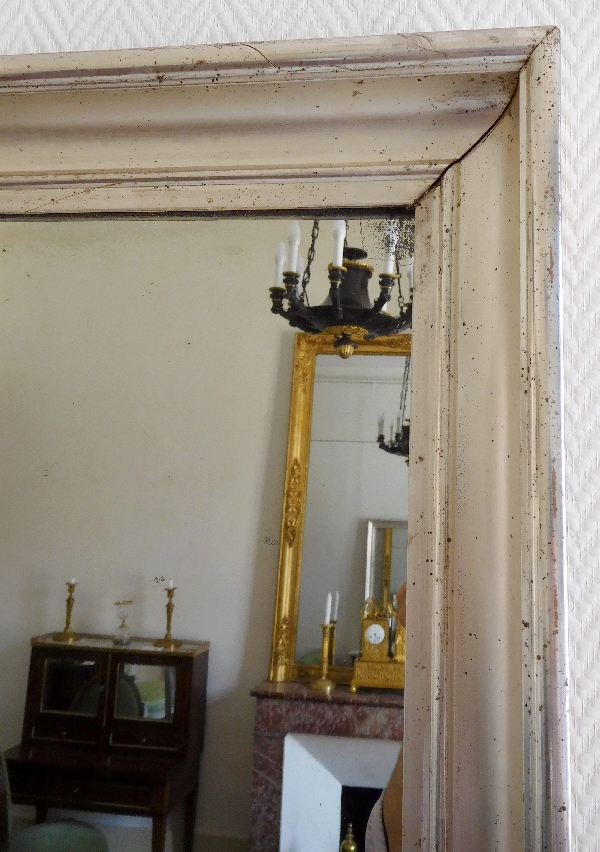 Large mercury glass mirror, silver leaf frame - 112cm x 88cm